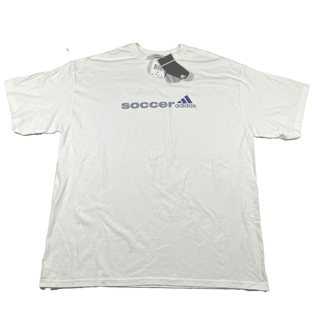 Vintage Adidas Soccer Logo T-Shirt White XL Deadstock NWT NOS